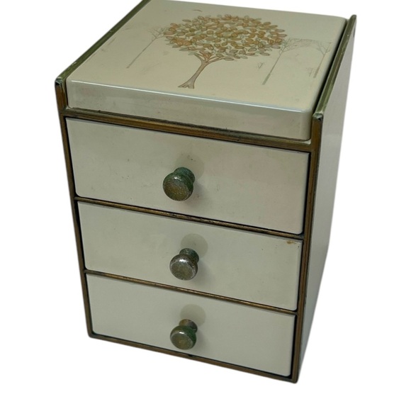 Otagiri Golden Mist Jewelry Box with Drawers and Mirror Vintage 1970s - Picture 1 of 8